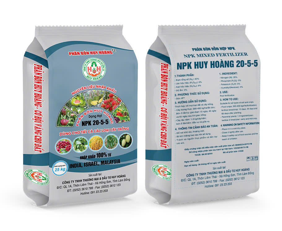 Phân bón NPK Huy Hoàng 20-5-5