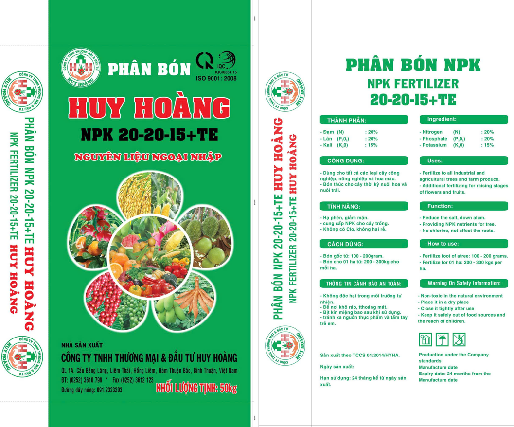Phân bón NPK Huy Hoàng 20-20-15