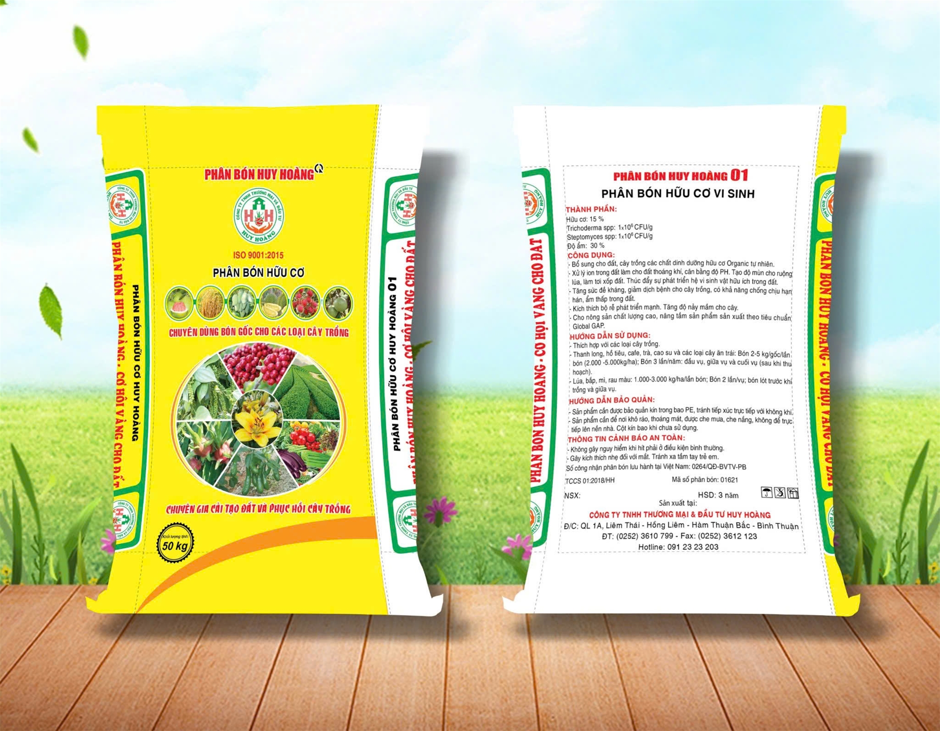 Phân bón hữu cơ vi sinh Huy Hoàng 01 - bột