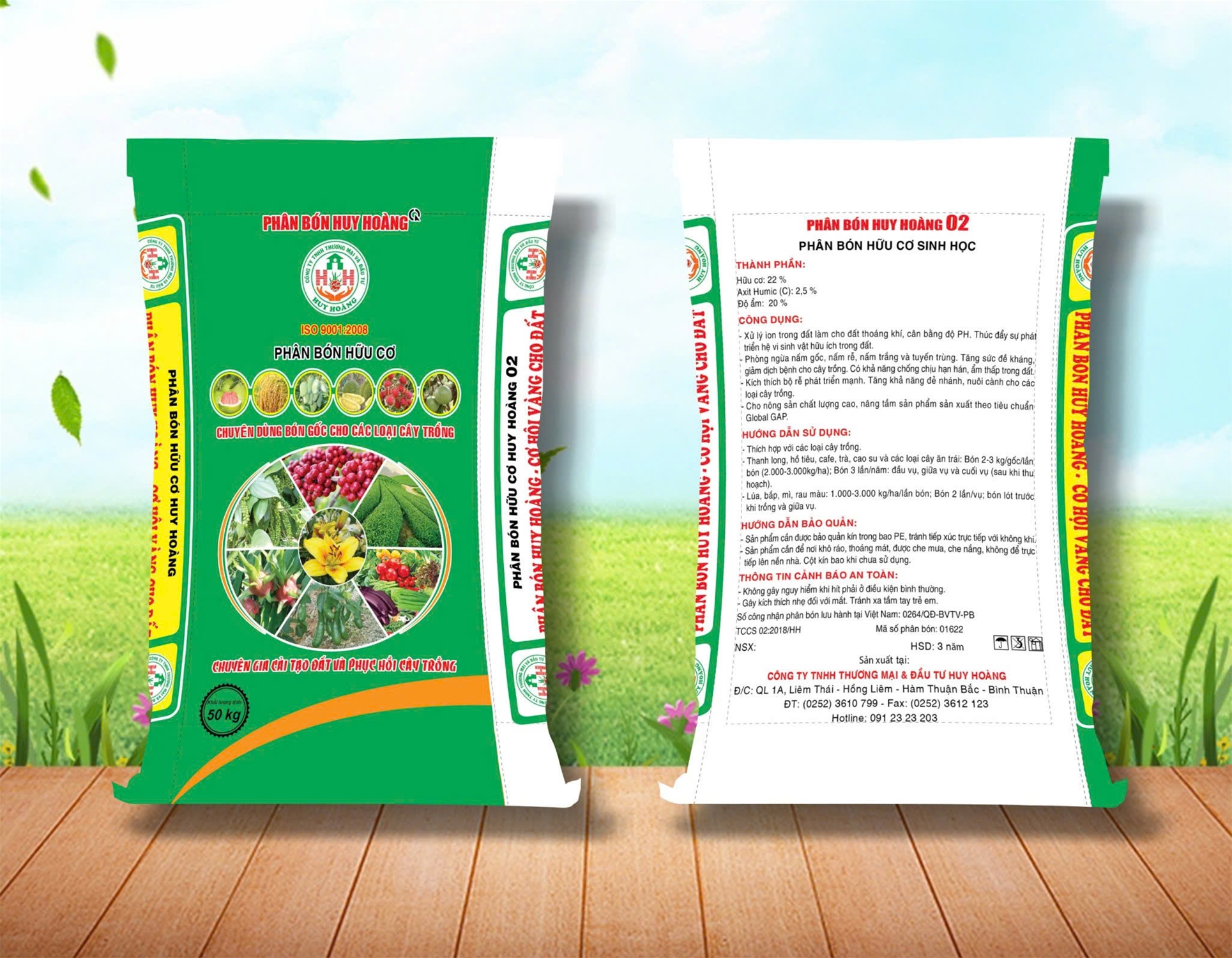 Phân bón hữu cơ sinh học Huy Hoàng 02 - bột